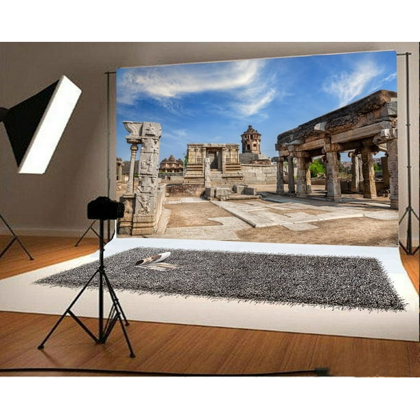 7x5ft Ancient Settlement Polyester Photography Backdrop Spring Hill Scenic Background Grassland Caves Post Card Personal Portraits Shoot Wild Scenery Photo Studio Prop 